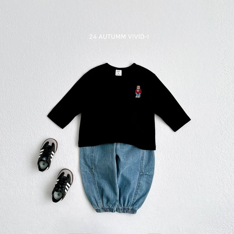 Vivid I - Korean Children Fashion - #discoveringself - Bear Embroidery Tee - 11