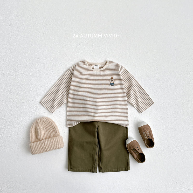 Vivid I - Korean Children Fashion - #fashionkids - Bear Stripe Tee - 12