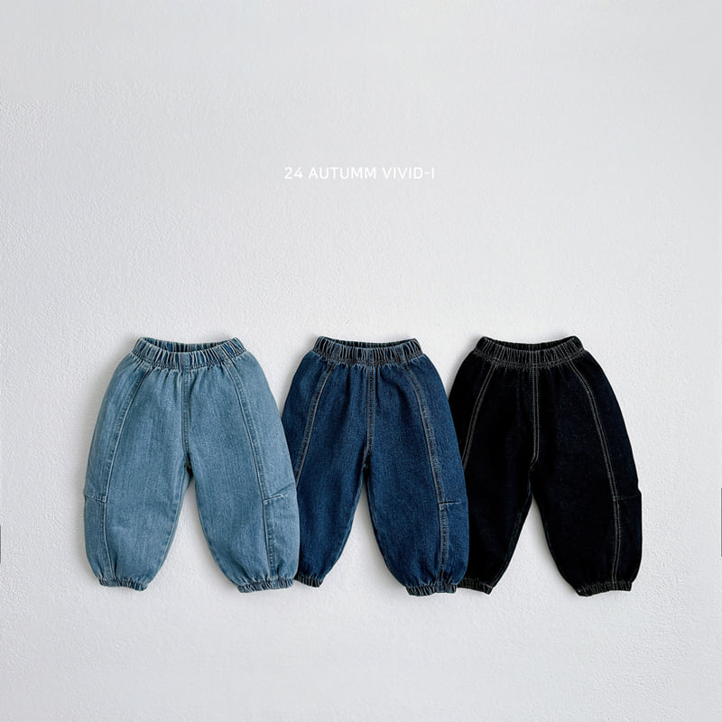 Vivid I - Korean Children Fashion - #kidsshorts - Denim Dart Jogger Pants - 10