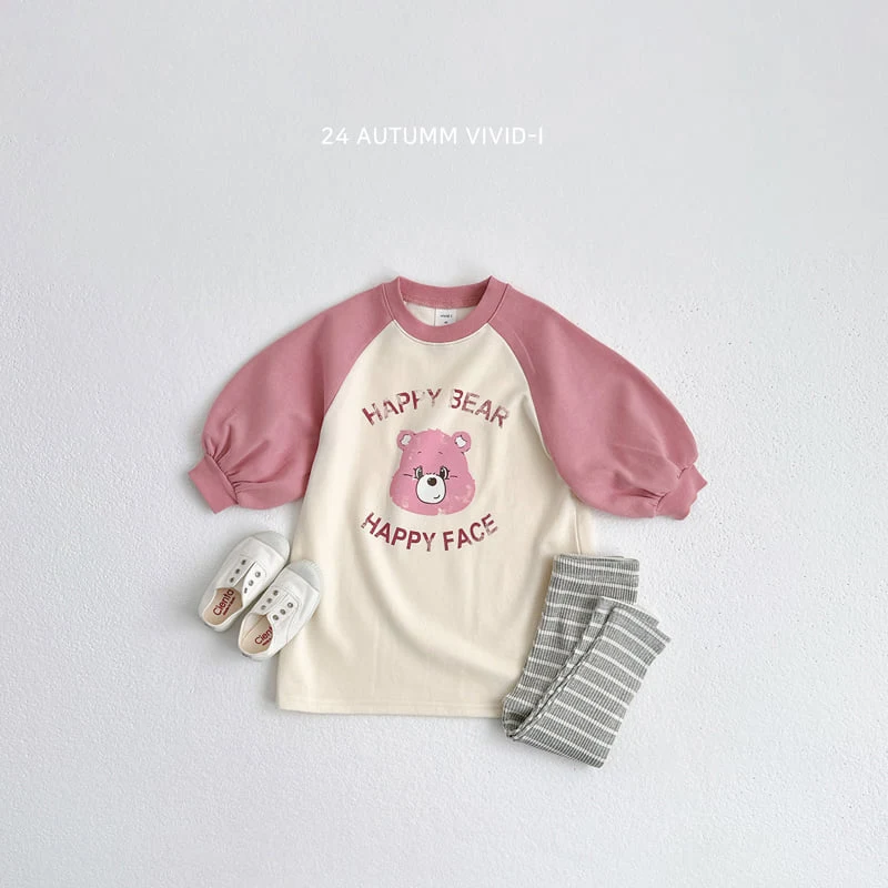 Vivid I - Korean Children Fashion - #kidsshorts - Bear Raglan One-piece - 9