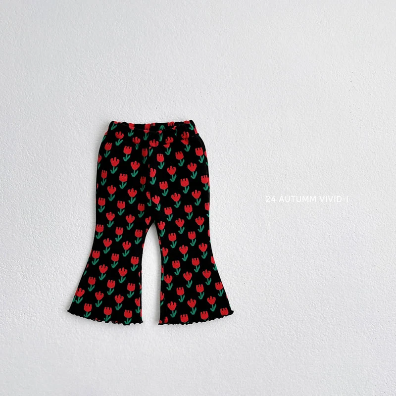 Vivid I - Korean Children Fashion - #littlefashionista - Graphic Bootscut Pants - 8