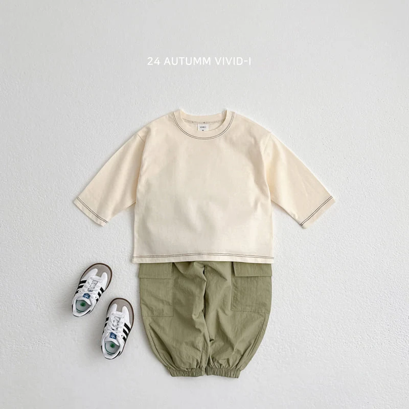 Vivid I - Korean Children Fashion - #littlefashionista - Stitch Line Tee - 4