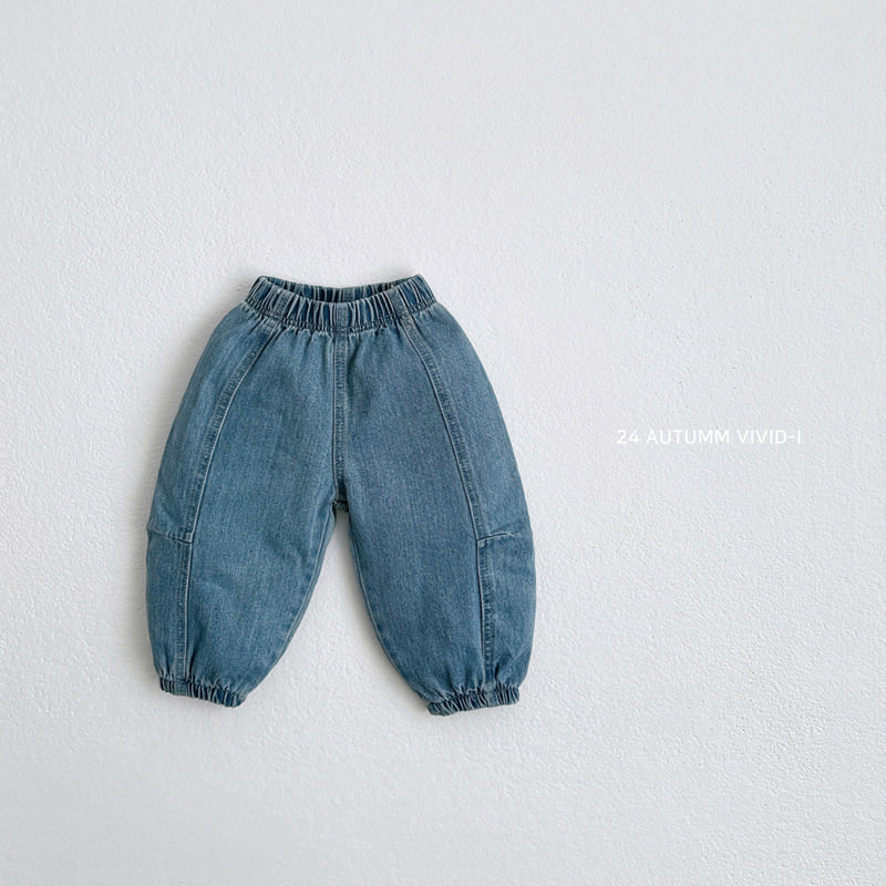 Vivid I - Korean Children Fashion - #magicofchildhood - Denim Dart Jogger Pants