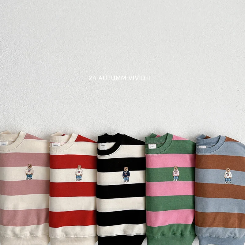 Vivid I - Korean Children Fashion - #magicofchildhood - 24 Big Stripe Sweatshirts - 3