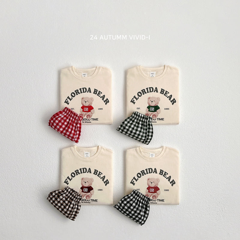 Vivid I - Korean Children Fashion - #littlefashionista - Bear Check Set - 4