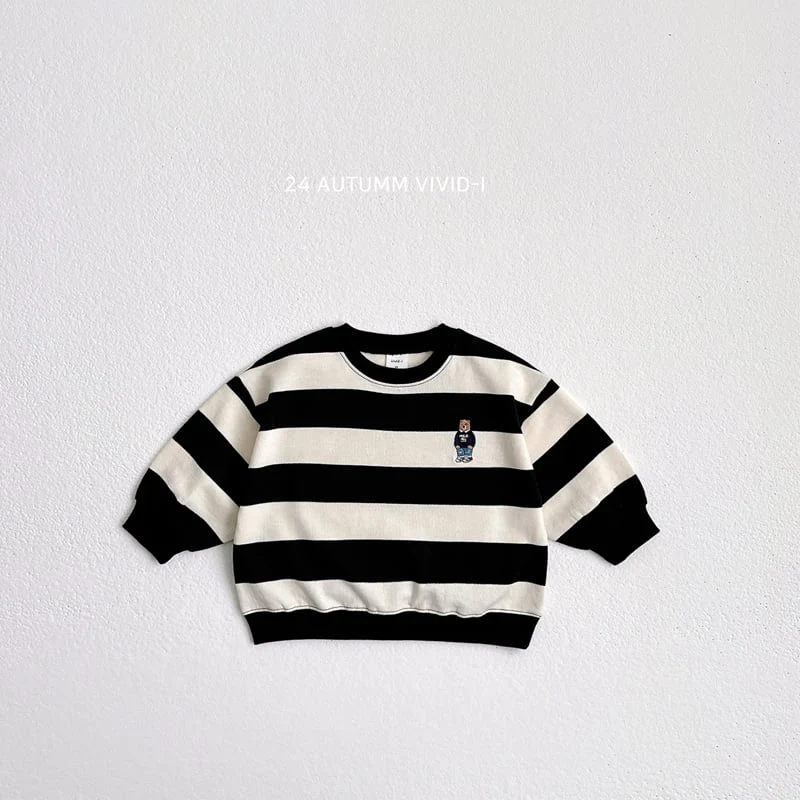 Vivid I - Korean Children Fashion - #magicofchildhood - 24 Big Stripe Sweatshirts - 4