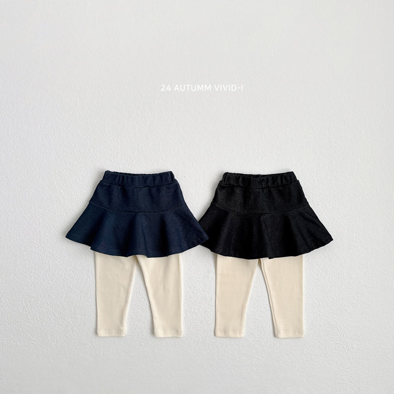 Vivid I - Korean Children Fashion - #prettylittlegirls - Denim Skirt Leggings