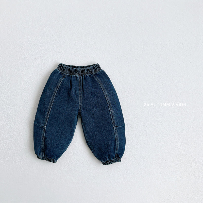 Vivid I - Korean Children Fashion - #prettylittlegirls - Denim Dart Jogger Pants - 3