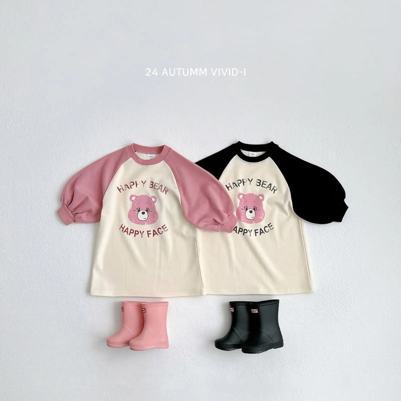 Vivid I - Korean Children Fashion - #stylishchildhood - Bear Raglan One-piece - 3