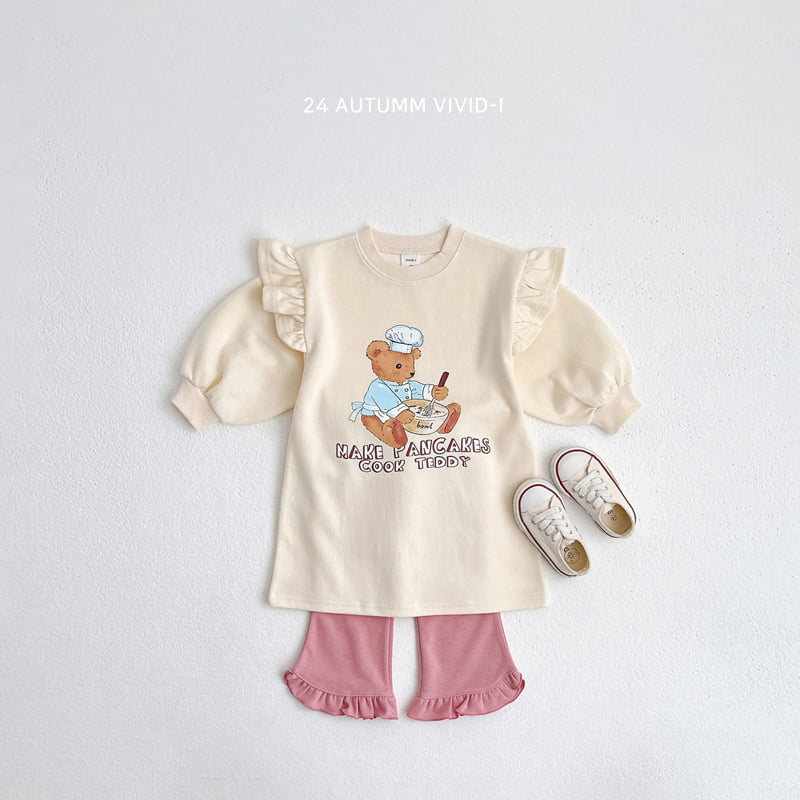 Vivid I - Korean Children Fashion - #todddlerfashion - Cooking Bear Frill One-piece - 12