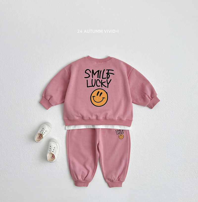 Vivid I - Korean Children Fashion - #todddlerfashion - Smile Top Bottom Set - 9