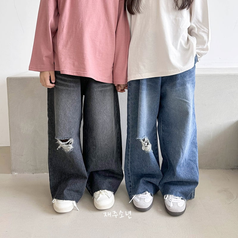 Witty Boy - Korean Children Fashion - #childrensboutique - Highteen Vintage Denim Pants - 11