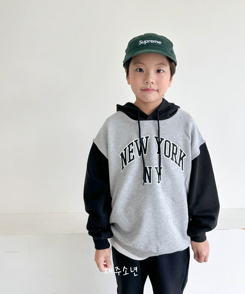 Witty Boy - Korean Children Fashion - #kidsshorts - New York Cutting Hoodie - 12