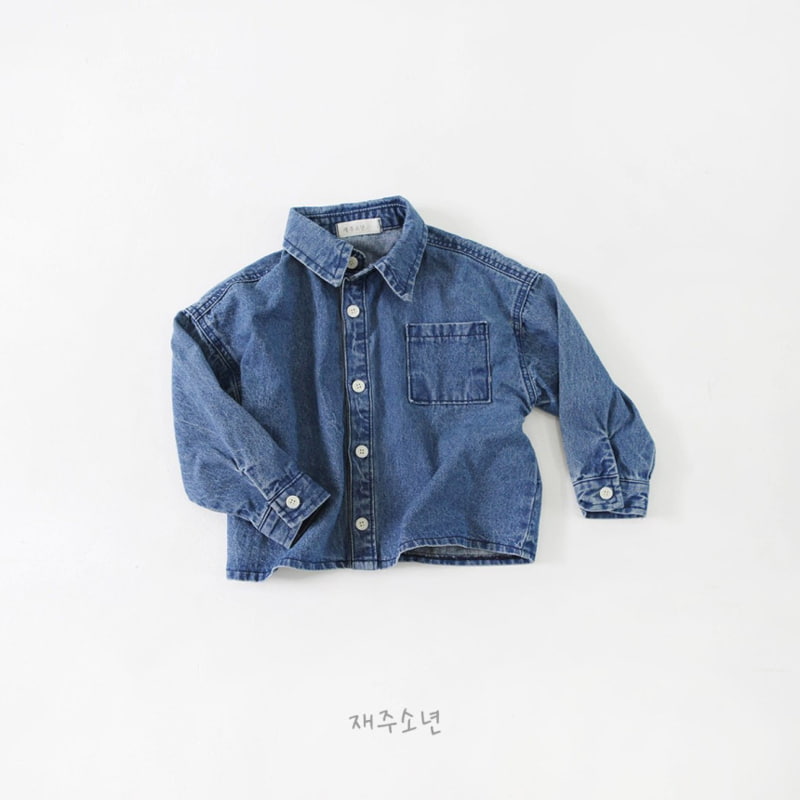 Witty Boy - Korean Children Fashion - #kidsshorts - All Day Denim Shirt