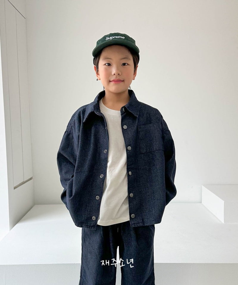 Witty Boy - Korean Children Fashion - #kidsstore - Non Face Denim Shirt - 6