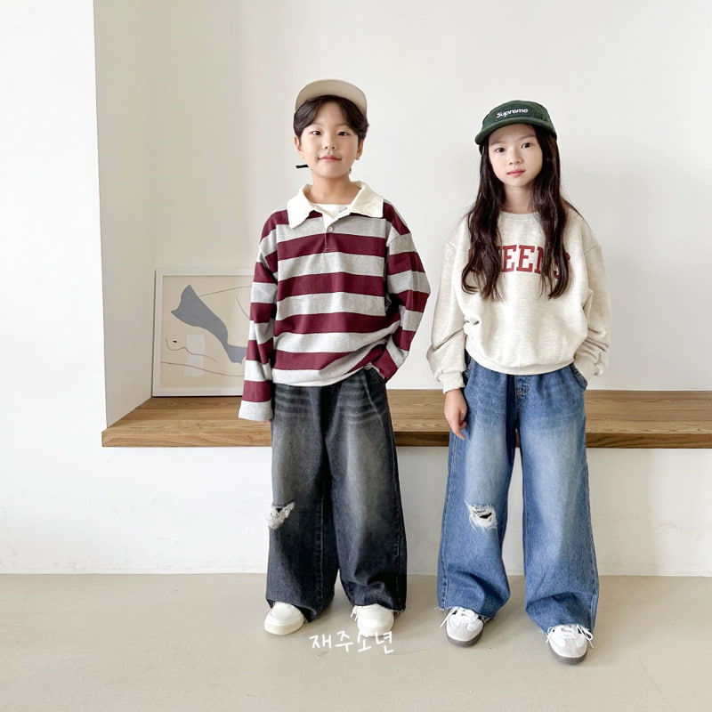 Witty Boy - Korean Children Fashion - #prettylittlegirls - Highteen Vintage Denim Pants - 8