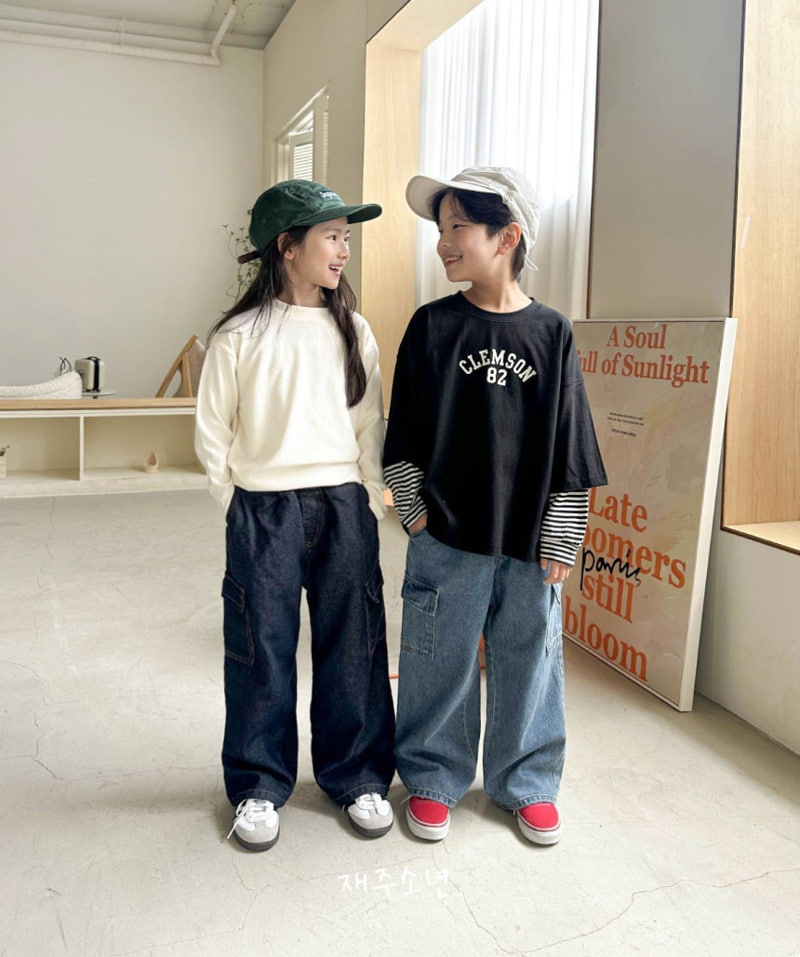 Witty Boy - Korean Children Fashion - #todddlerfashion - Street Cargo Denim Pants - 2