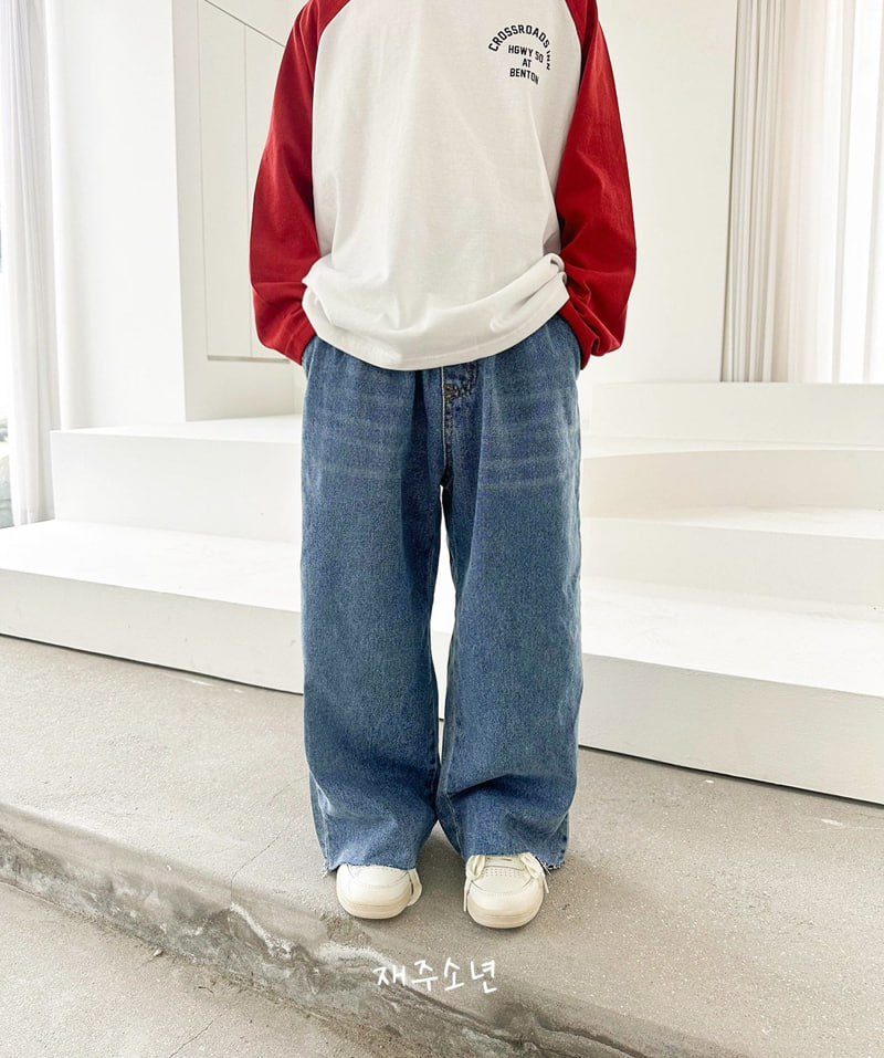 Witty Boy - Korean Children Fashion - #todddlerfashion - Saint Cutting Denim Pants - 3