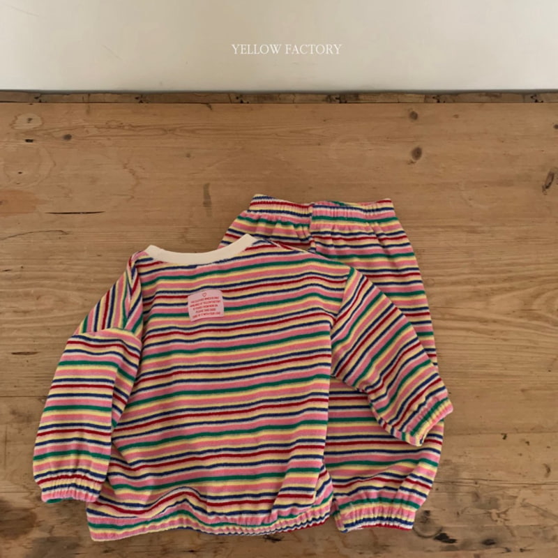 Yellow Factory - Korean Children Fashion - #littlefashionista - Color Stripe Sweatshirts - 4