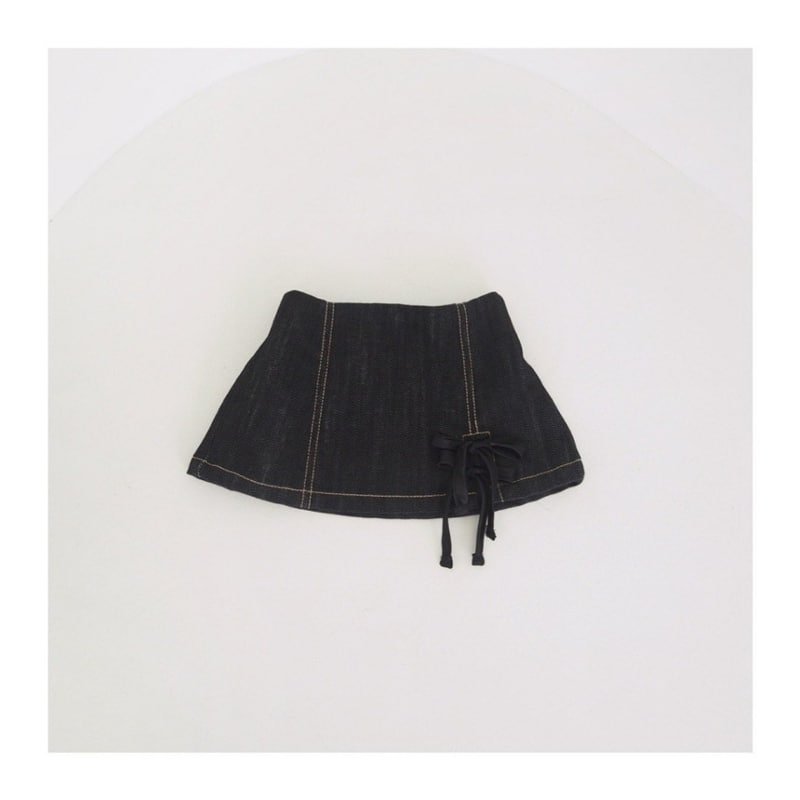 Zan Clover - Korean Children Fashion - #Kfashion4kids - Denim Ribbon Skirt