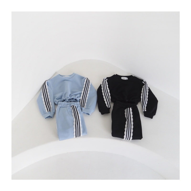 Zan Clover - Korean Children Fashion - #designkidswear - Lace Crop Set-up