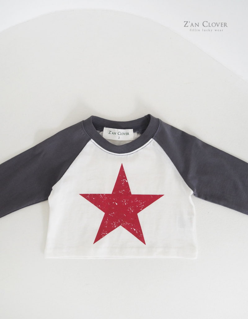 Zan Clover - Korean Children Fashion - #designkidswear - Raglan Star Tee - 7