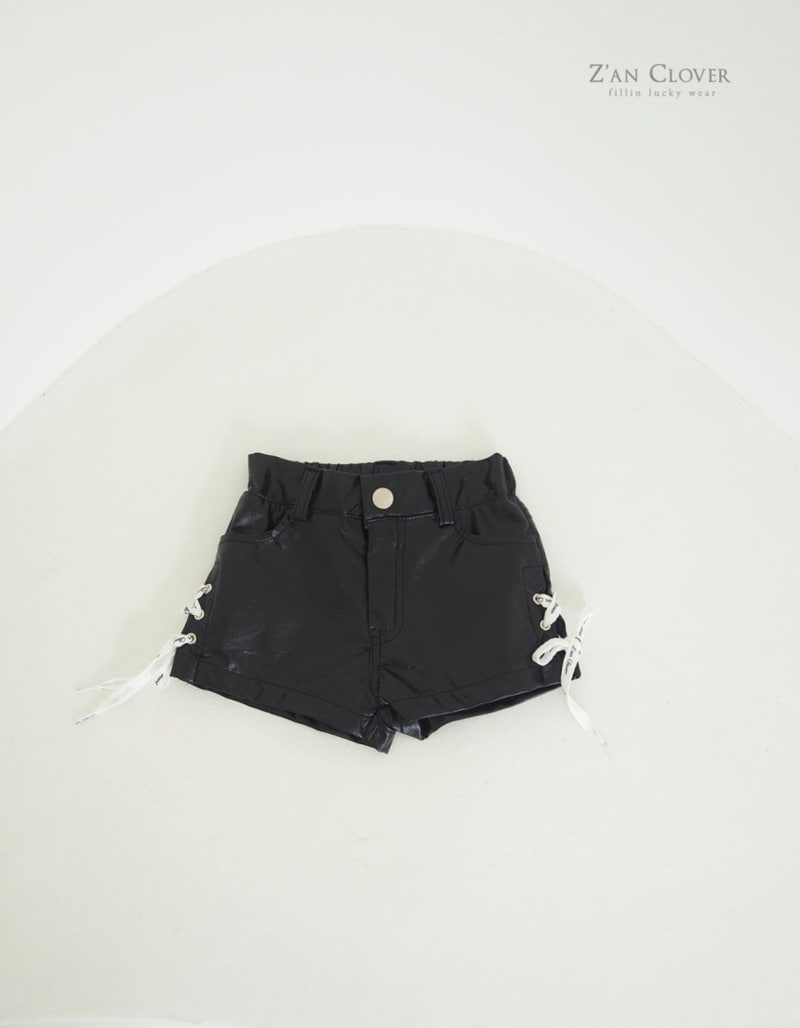 Zan Clover - Korean Children Fashion - #fashionkids - Eyelet Leather Short Pants - 7