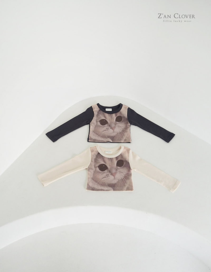 Zan Clover - Korean Children Fashion - #fashionkids - Cat Tee - 2