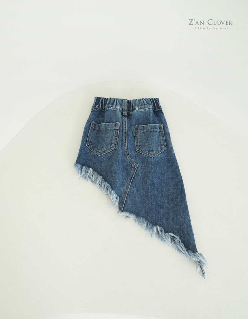 Zan Clover - Korean Children Fashion - #magicofchildhood - Unbalance Denim Skirt - 2