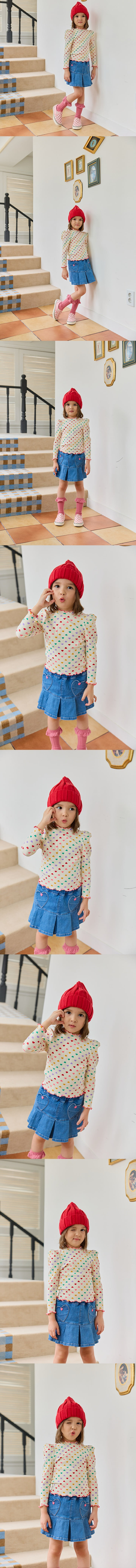 e.ru - Korean Children Fashion - #childofig - Denim Span Heart Wrap Skirt