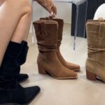 Round Half Pleats Banding Boots