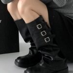 Basic Buckle Vecro Strap Boots