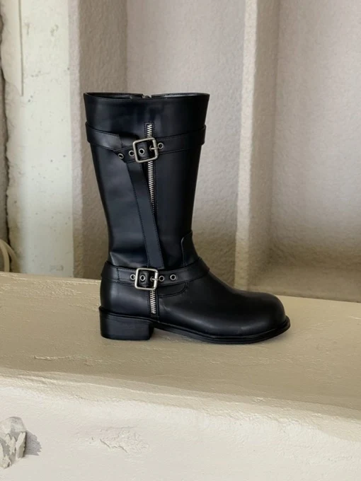 Basic Buckle Half Boots