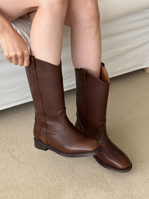 Basic Western Middl Half Boots