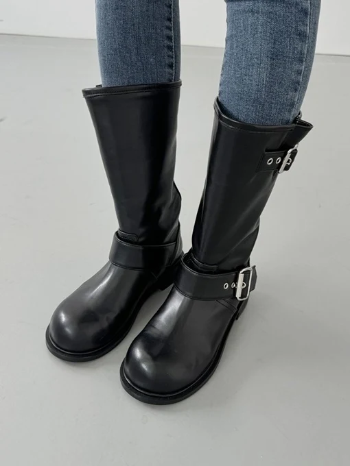 Vecro Buckle Middle Boots