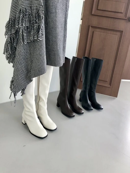 Middle Slim Square Boots