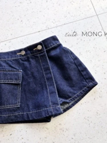 Unbalance Denim Half Pants