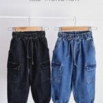 Denim Sausage Cargo Pants