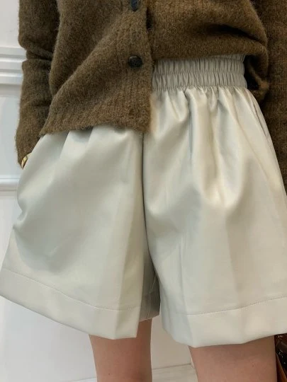 Fake Leather Short Pants