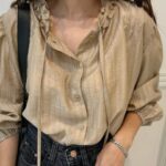 Pintuck String Blouse