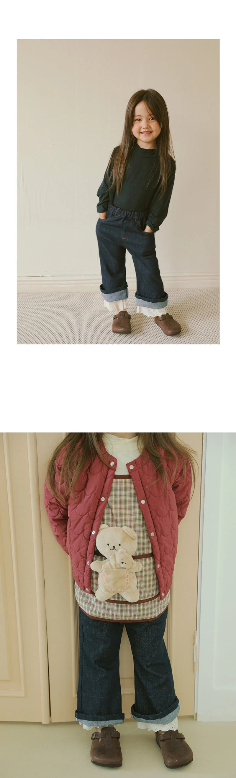 Amber - Korean Children Fashion - #Kfashion4kids - Hidden Lace Denim Pants - 4