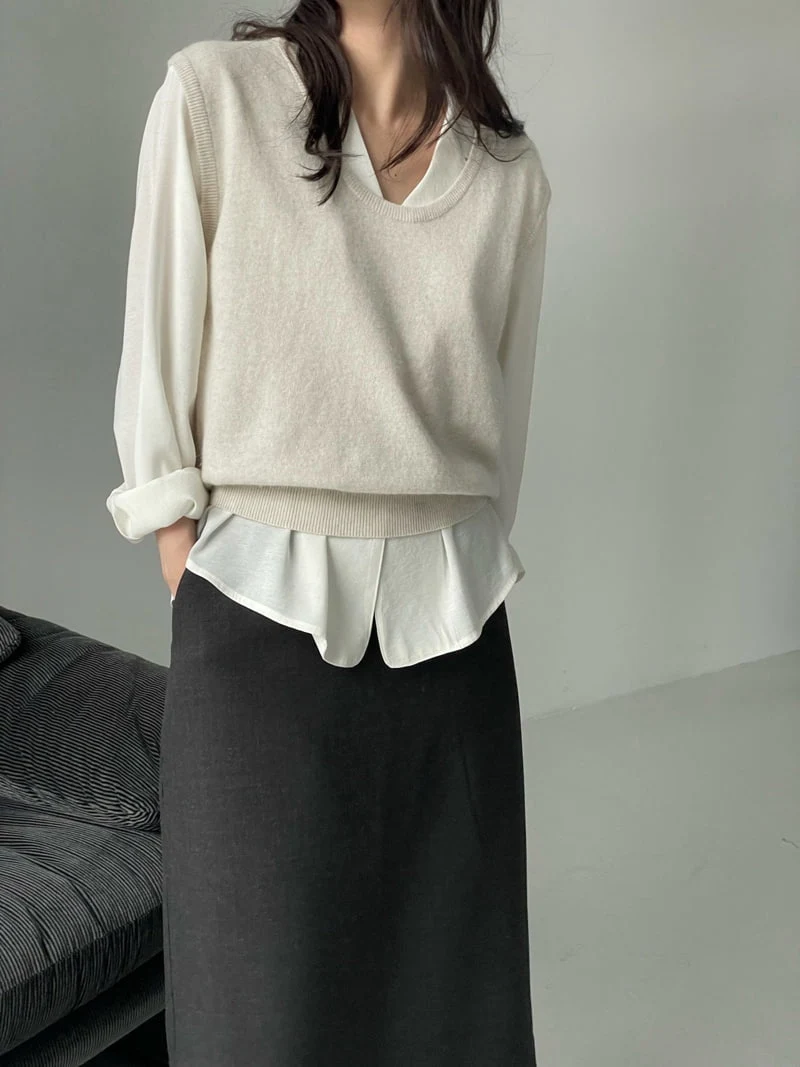 Amygrace - Korean Women Fashion - #momslook - Anne Collar Blouse - 2