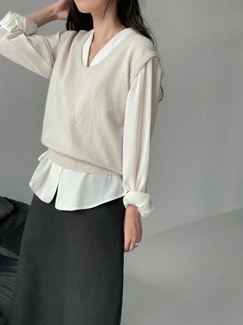 Amygrace - Korean Women Fashion - #momslook - Anne Collar Blouse - 6