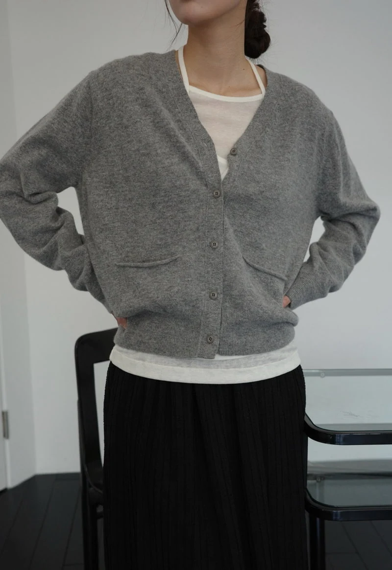 Amygrace - Korean Women Fashion - #momslook - Franc Cashmere V Cardigan - 10