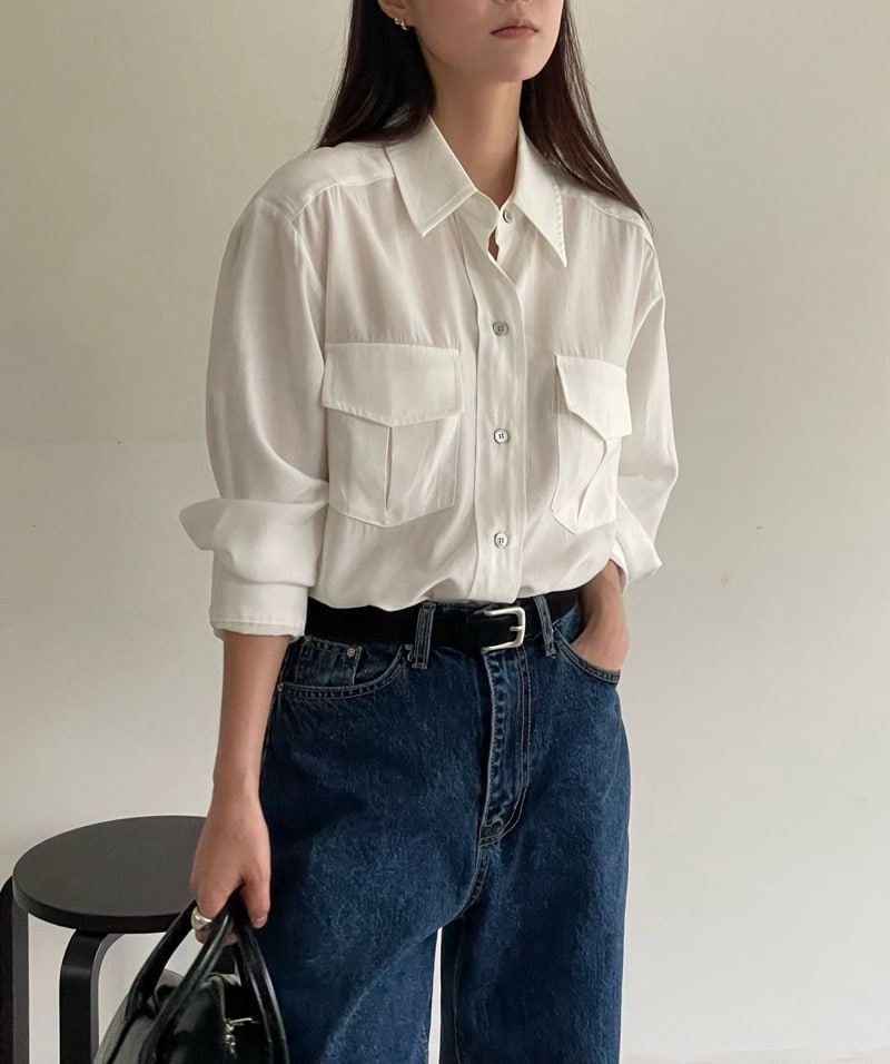 Amygrace - Korean Women Fashion - #momslook - Moris Pocket Shirt