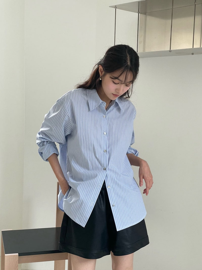 Amygrace - Korean Women Fashion - #momslook - New Saint Stripe Shirt - 6