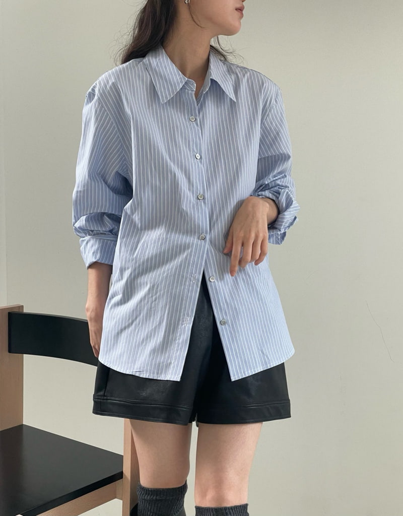 Amygrace - Korean Women Fashion - #momslook - New Saint Stripe Shirt - 8