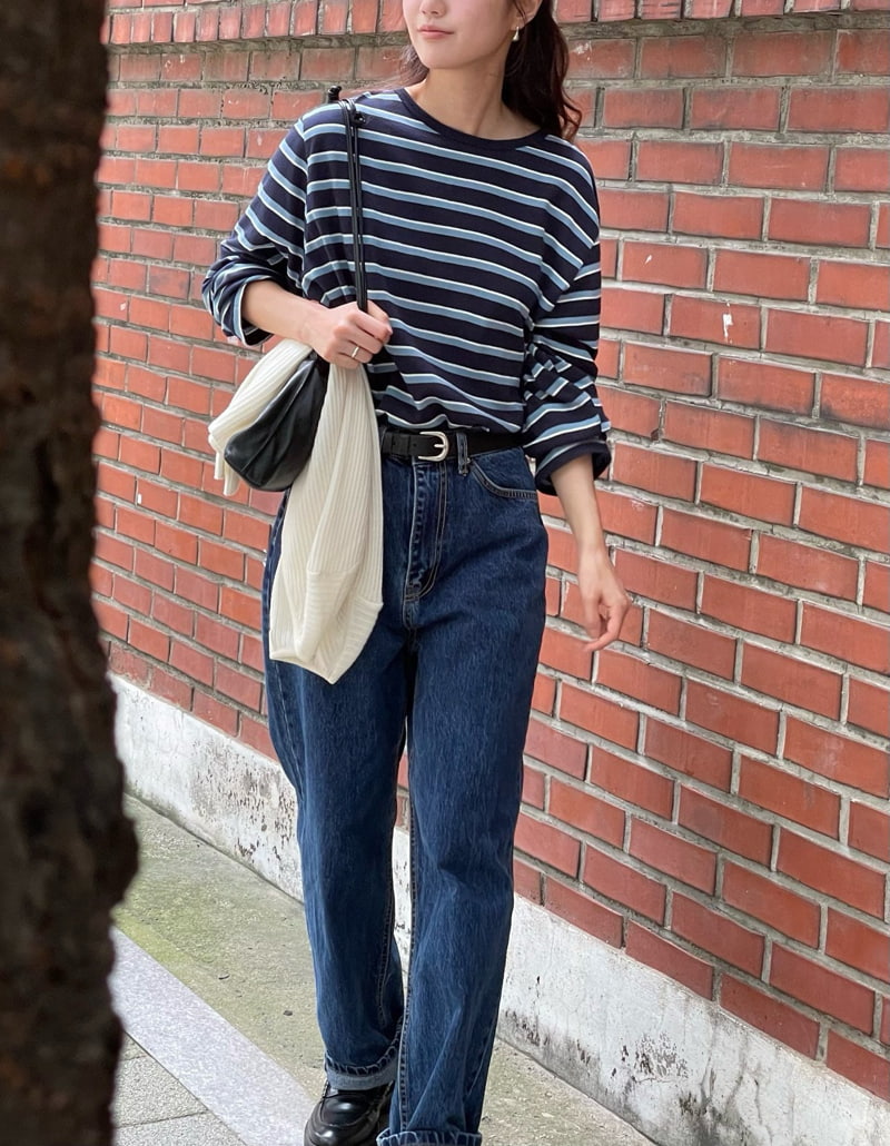 Amygrace - Korean Women Fashion - #momslook - Merci Stripe Tee - 8