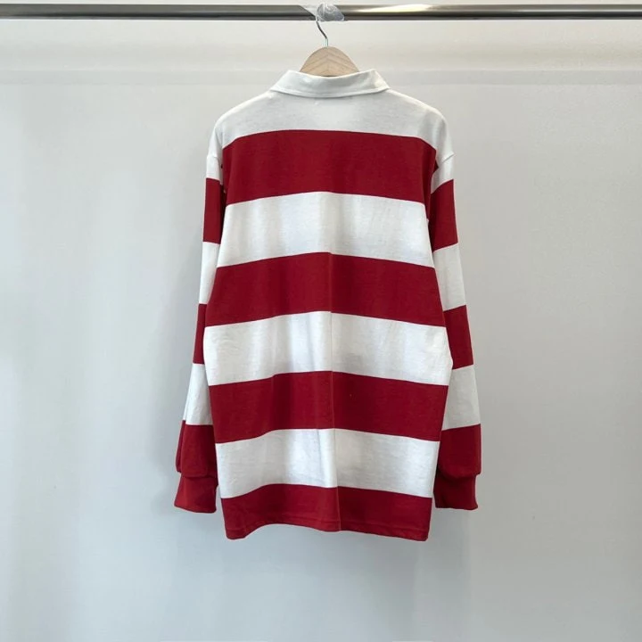 Another Avenue - Korean Women Fashion - #womensfashion - Giant Stripe Collar Tee - 9