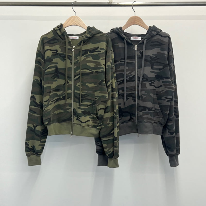 Another Avenue - Korean Women Fashion - #womensfashion - Camo Zip-up Jacket